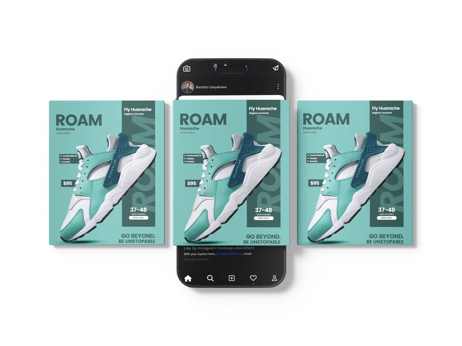 Roam Shoe Poster graphic design